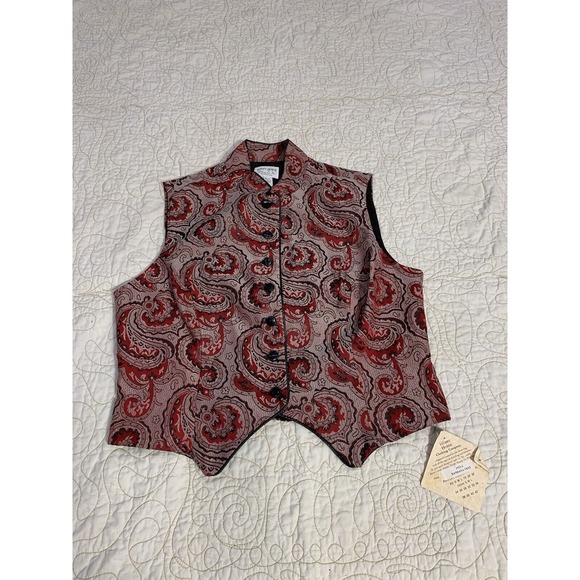 New Hobby Horse Red And Black Paisley Bandanna‎ Print Show Vest Size Large - Picture 1 of 6